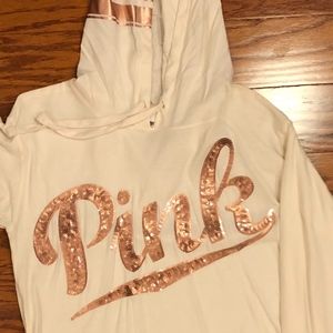 PINK by VS Gold Long Sleeve Hoodie Tee